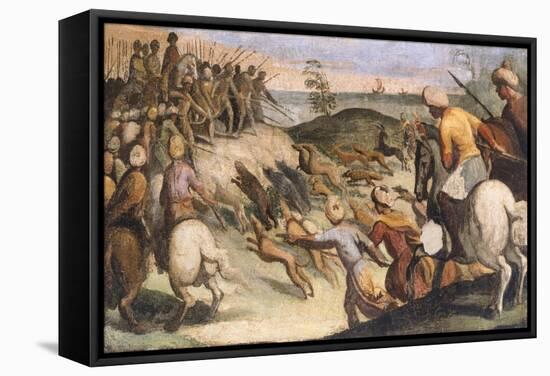 Hunting-Giovanni Francesco Barbieri-Framed Stretched Canvas