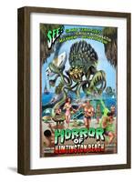 Huntington Beach, California - Alien Attack Horror-Lantern Press-Framed Art Print