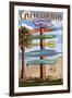 Huntington Beach, California - Destination Sign-Lantern Press-Framed Art Print