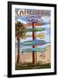 Huntington Beach, California - Destination Sign-Lantern Press-Framed Art Print