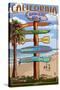 Huntington Beach, California - Destination Sign-Lantern Press-Stretched Canvas