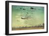 Huntington Beach, California - Kites and Beach-Lantern Press-Framed Art Print