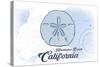 Huntington Beach, California - Sand Dollar - Blue - Coastal Icon-Lantern Press-Stretched Canvas