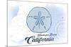 Huntington Beach, California - Sand Dollar - Blue - Coastal Icon-Lantern Press-Mounted Premium Giclee Print
