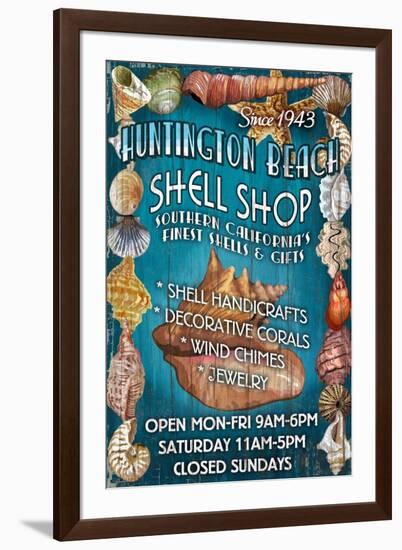 Huntington Beach, California - Shell Shop-Lantern Press-Framed Art Print