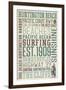 Huntington Beach, California - Typography-Lantern Press-Framed Art Print