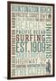 Huntington Beach, California - Typography-Lantern Press-Framed Art Print