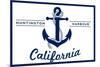 Huntington Harbour, California - Blue and White Anchor-Lantern Press-Mounted Art Print