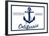 Huntington Harbour, California - Blue and White Anchor-Lantern Press-Framed Art Print