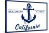 Huntington Harbour, California - Blue and White Anchor-Lantern Press-Stretched Canvas