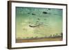 Huntington Harbour, California - Kites and Beach-Lantern Press-Framed Art Print