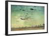 Huntington Harbour, California - Kites and Beach-Lantern Press-Framed Art Print