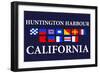 Huntington Harbour, California - Nautical Flags-Lantern Press-Framed Art Print