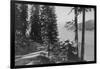 Huntington Lake, California View from Road Photograph - Huntington Lake, CA-Lantern Press-Framed Art Print