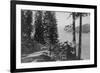 Huntington Lake, California View from Road Photograph - Huntington Lake, CA-Lantern Press-Framed Premium Giclee Print