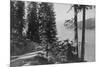 Huntington Lake, California View from Road Photograph - Huntington Lake, CA-Lantern Press-Mounted Premium Giclee Print