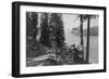 Huntington Lake, California View from Road Photograph - Huntington Lake, CA-Lantern Press-Framed Art Print