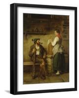 Huntsman and Maid Having a Chat in the Kitchen. after 1850-Franz Von Defregger-Framed Giclee Print