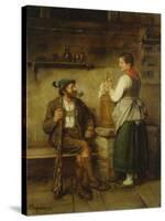 Huntsman and Maid Having a Chat in the Kitchen. after 1850-Franz Von Defregger-Stretched Canvas