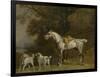 Huntsman with a Grey Hunter and Two Foxhounds: Details from the Goodwood 'Hunting' Picture-George Stubbs-Framed Giclee Print