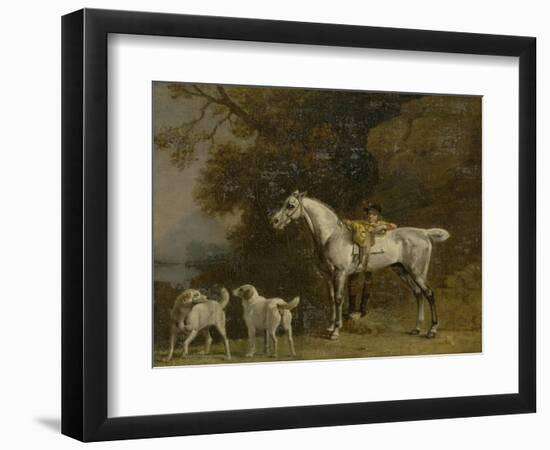 Huntsman with a Grey Hunter and Two Foxhounds: Details from the Goodwood 'Hunting' Picture-George Stubbs-Framed Giclee Print