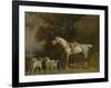 Huntsman with a Grey Hunter and Two Foxhounds: Details from the Goodwood 'Hunting' Picture-George Stubbs-Framed Giclee Print