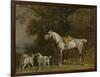 Huntsman with a Grey Hunter and Two Foxhounds: Details from the Goodwood 'Hunting' Picture-George Stubbs-Framed Premium Giclee Print