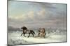 Huntsmen in Horsedrawn Sleigh-Cornelius Krieghoff-Mounted Giclee Print