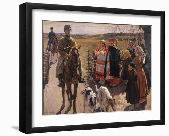 Huntsmen with Borzois, 1913-Sergei Arsenyevich Vinogradov-Framed Giclee Print