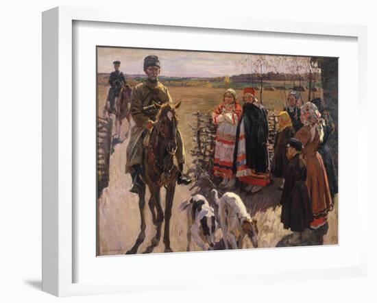 Huntsmen with Borzois, 1913-Sergei Arsenyevich Vinogradov-Framed Giclee Print