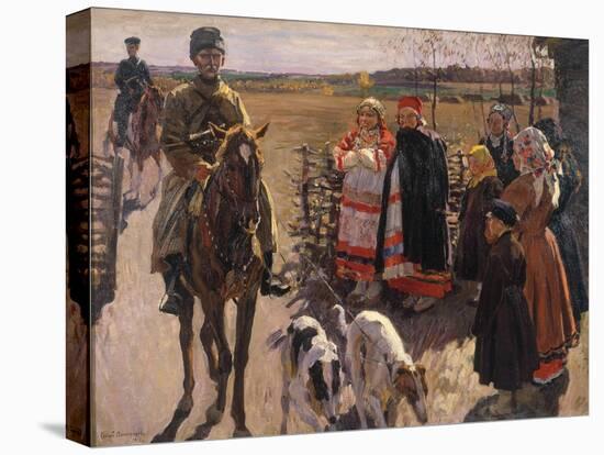 Huntsmen with Borzois, 1913-Sergei Arsenyevich Vinogradov-Stretched Canvas