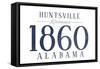 Huntsville, Alabama - Established Date (Blue)-Lantern Press-Framed Stretched Canvas