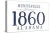 Huntsville, Alabama - Established Date (Blue)-Lantern Press-Stretched Canvas