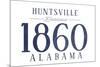 Huntsville, Alabama - Established Date (Blue)-Lantern Press-Mounted Art Print