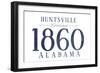 Huntsville, Alabama - Established Date (Blue)-Lantern Press-Framed Art Print
