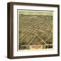 Huntsville, Alabama - Panoramic Map-Lantern Press-Framed Art Print