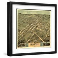 Huntsville, Alabama - Panoramic Map-Lantern Press-Framed Art Print