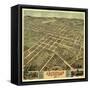 Huntsville, Alabama - Panoramic Map-Lantern Press-Framed Stretched Canvas