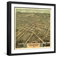 Huntsville, Alabama - Panoramic Map-Lantern Press-Framed Art Print