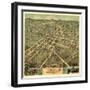 Huntsville, Alabama - Panoramic Map-Lantern Press-Framed Art Print