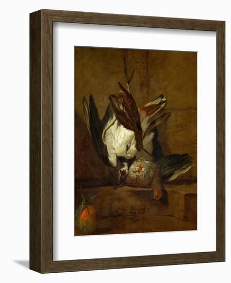 Huppoe, Partridge, Woodcock, and Seville Orange, 1732-Jean-Baptiste Simeon Chardin-Framed Giclee Print