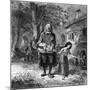 Hurdy-Gurdy Organ Player-Emile Bayard-Mounted Art Print