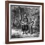 Hurdy-Gurdy Organ Player-Emile Bayard-Framed Art Print