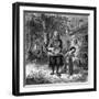 Hurdy-Gurdy Organ Player-Emile Bayard-Framed Art Print