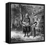 Hurdy-Gurdy Organ Player-Emile Bayard-Framed Stretched Canvas