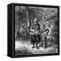 Hurdy-Gurdy Organ Player-Emile Bayard-Framed Stretched Canvas