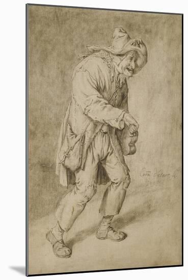 Hurdy-Gurdy Player, 1695-Cornelis Dusart-Mounted Giclee Print