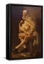 Hurdy-Gurdy Player with Bag-Georges de La Tour-Framed Stretched Canvas