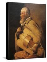 Hurdy Gurdy Player-Georges de La Tour-Stretched Canvas