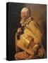 Hurdy Gurdy Player-Georges de La Tour-Stretched Canvas